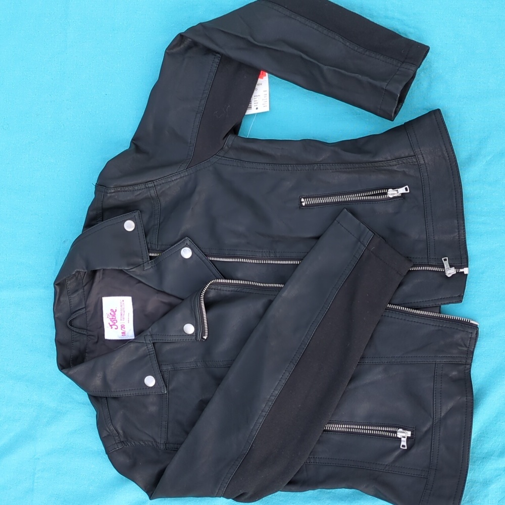 Justice faux Leather Bikers jacket. Size 18 to 20